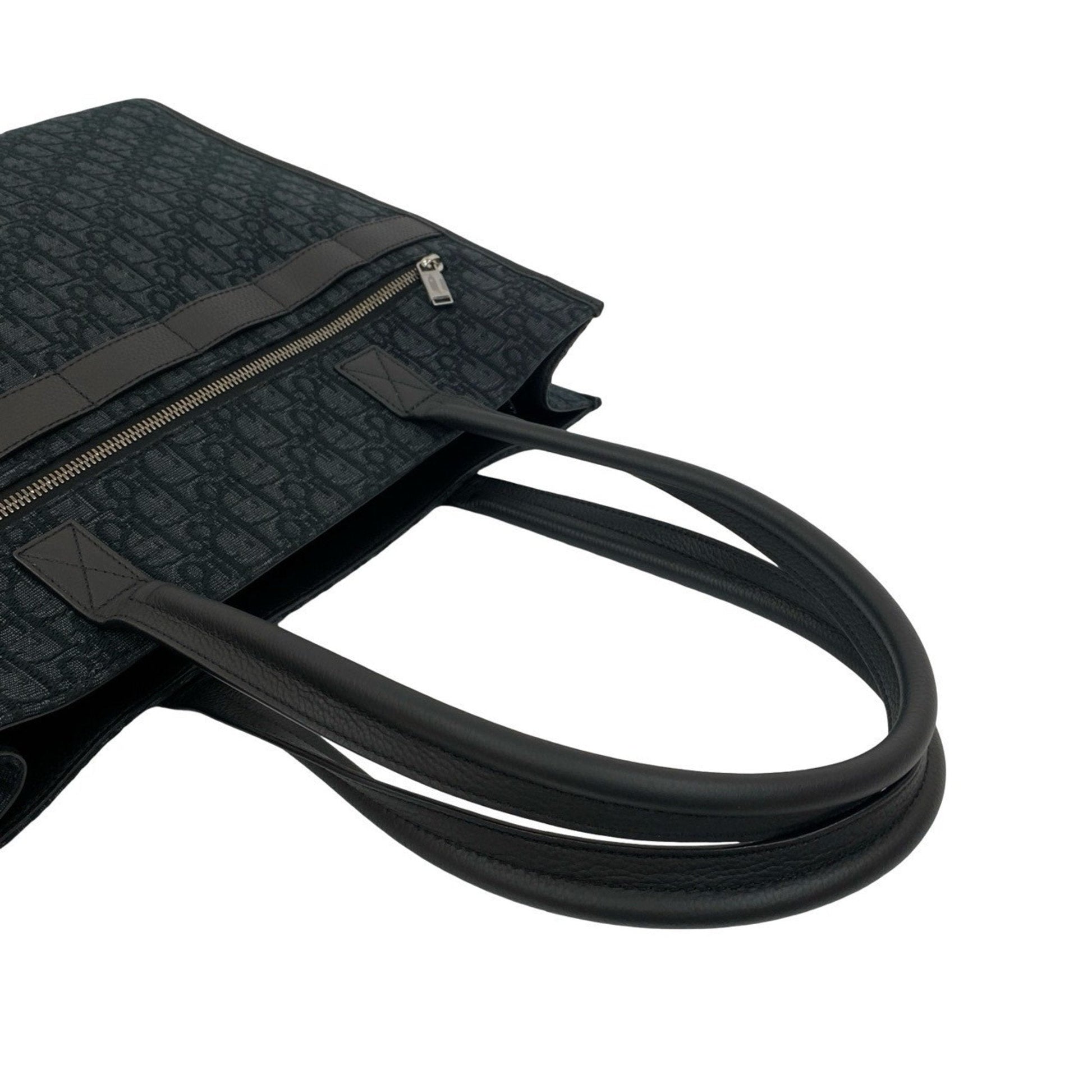 Christian Dior Black Canvas Leather Tote Bag ()