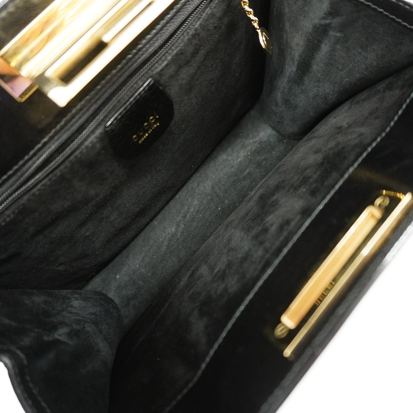 Gucci Black Leather Shoulder Bag Style 10