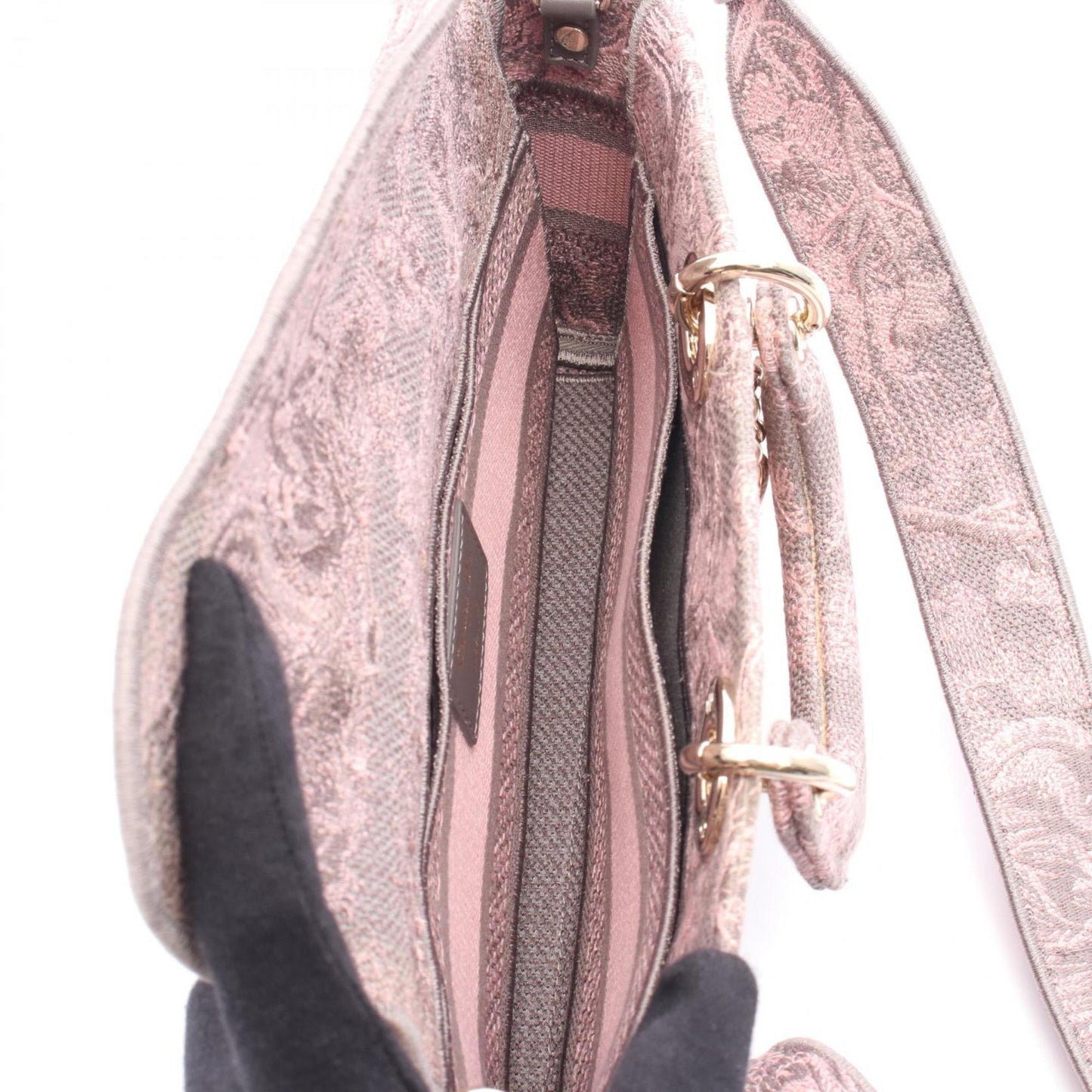 Christian Dior Gray Pink Canvas Handbag ()