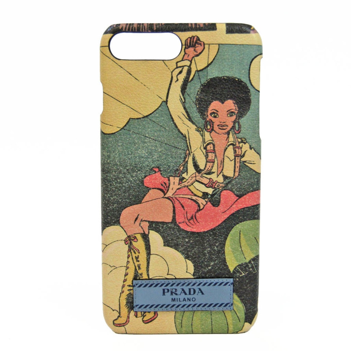 Prada Leather Phone Bumper For IPhone Plus Multi-color Comic pattern Luxury Handbag
