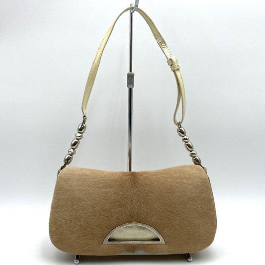 Christian Dior Beige Pvc Leather Handbag ()