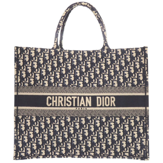 Christian Dior Beige Navy Canvas Tote Bag ()