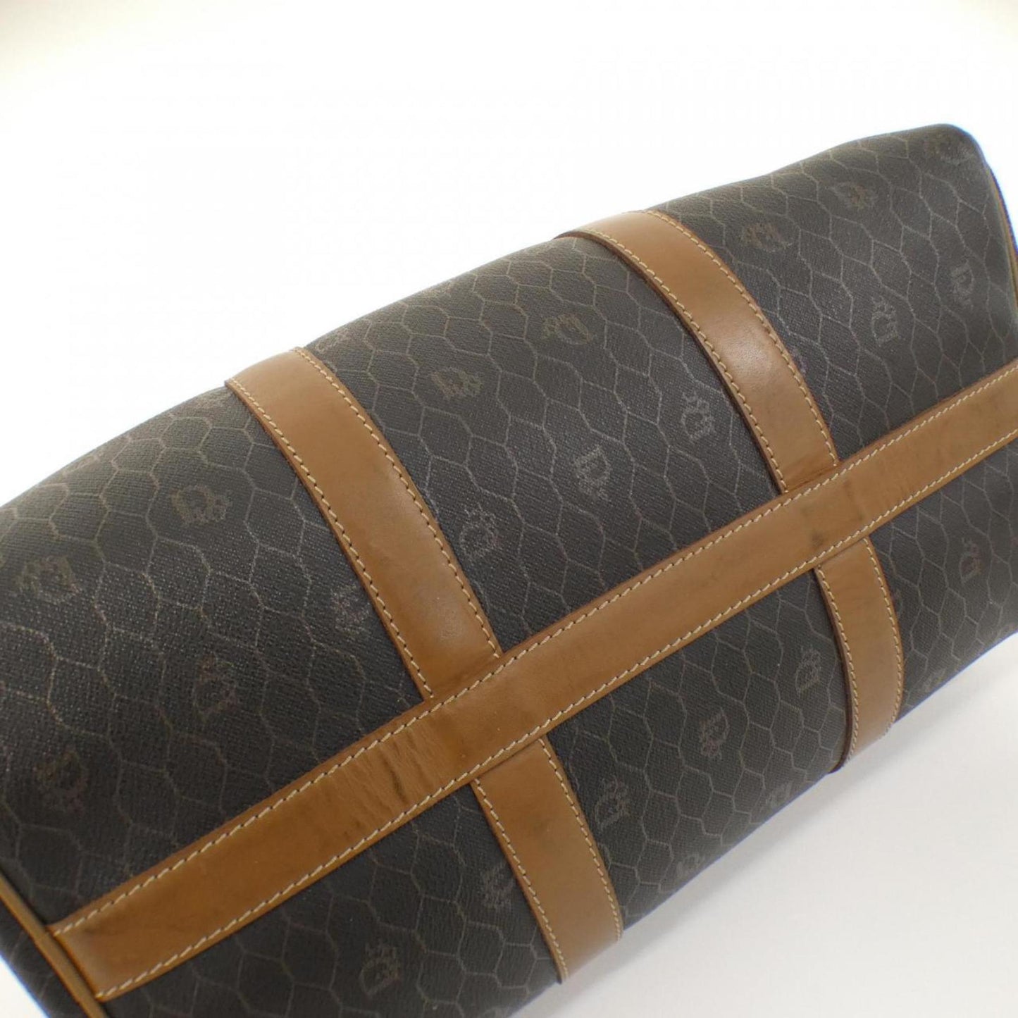 Christian Dior Brown Coated Canvas Boston Bag ()