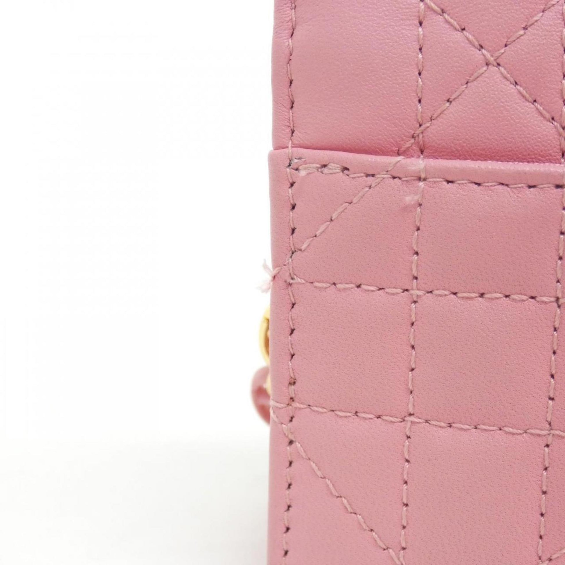 Christian Dior Pink Leather Shoulder Bag ()