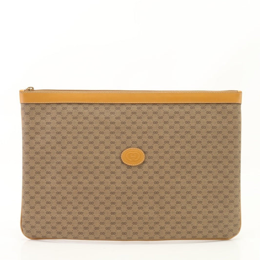 Gucci Leather Canvas Clutch