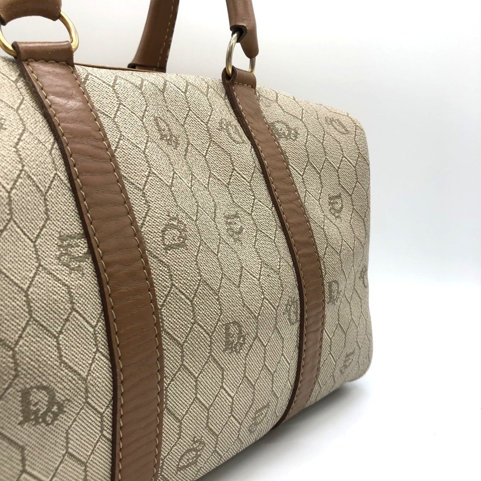 Christian Dior Beige Brown Pvc Handbag ()