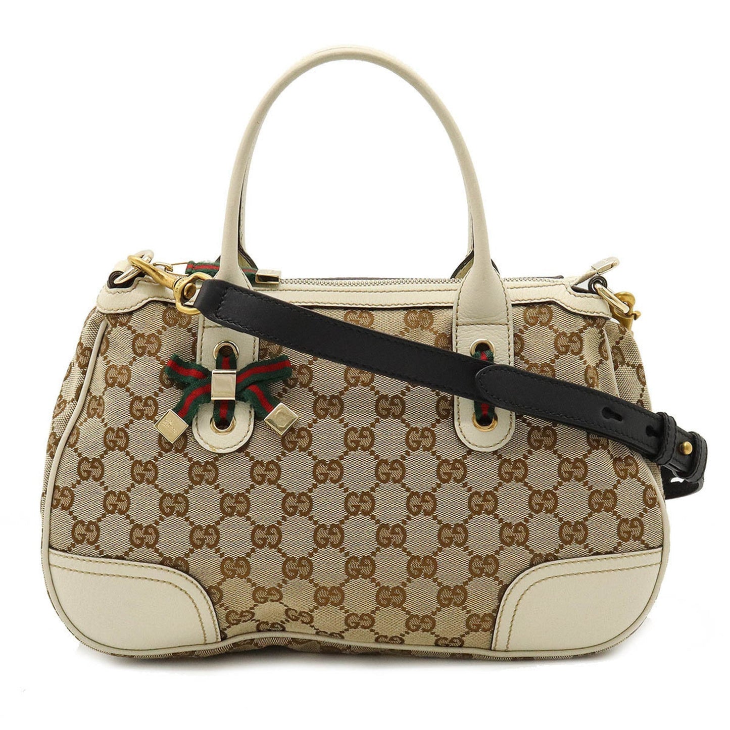 Gucci Leather Canvas Shoulder Bag