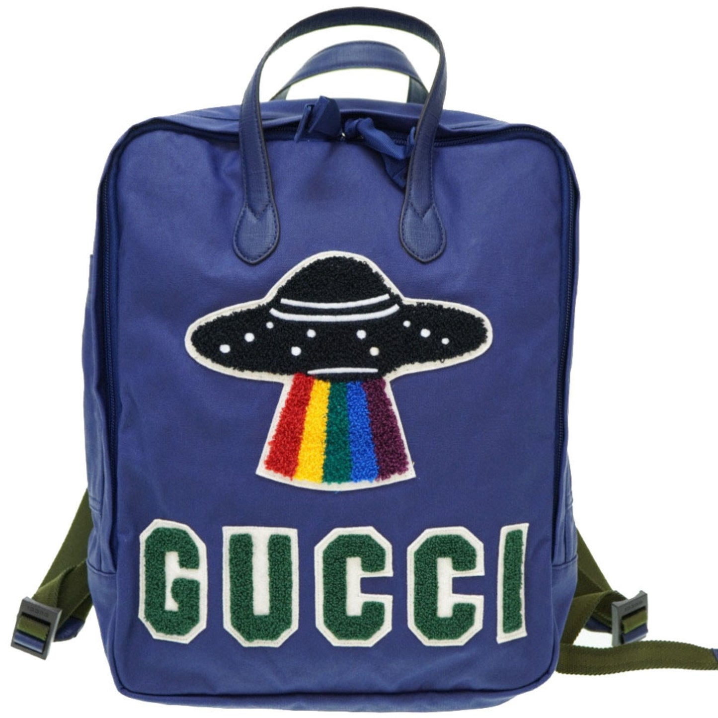 Gucci Lou Leather Canvas Backpack