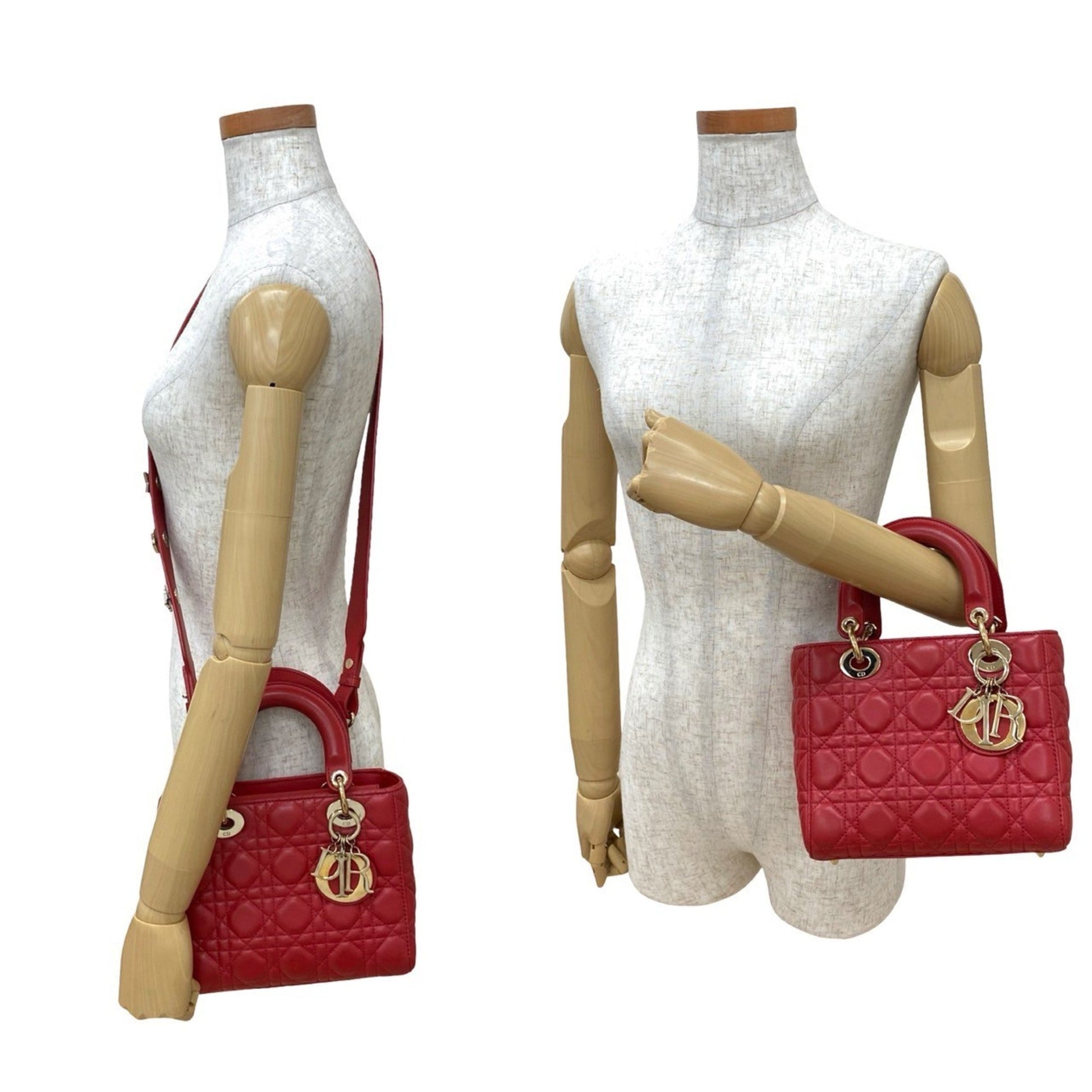 Christian Dior Red Color Leather Handbag Shoulder Bag ()