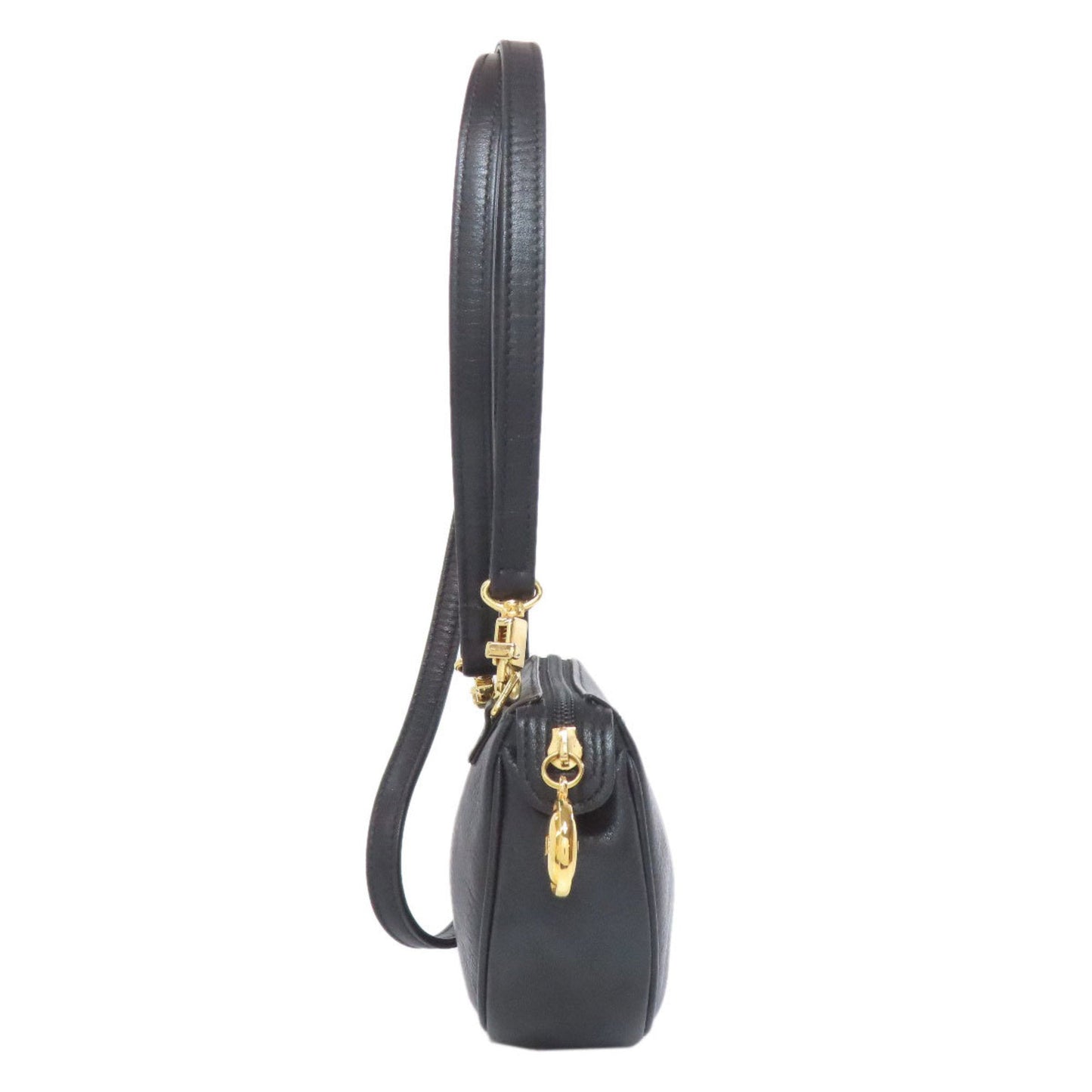 Christian Dior Black Leather Shoulder Bag ()