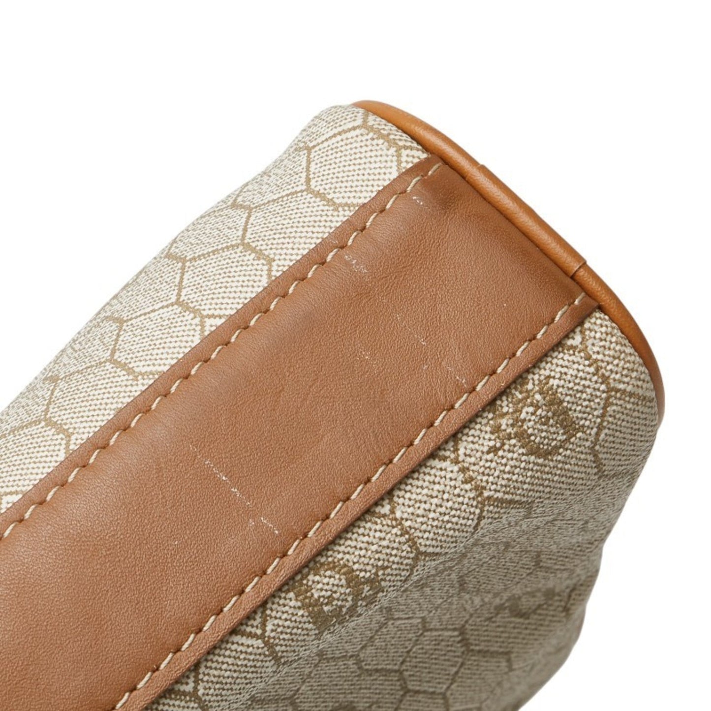 Christian Dior Beige Brown Pvc Leather Clutch Bag ()