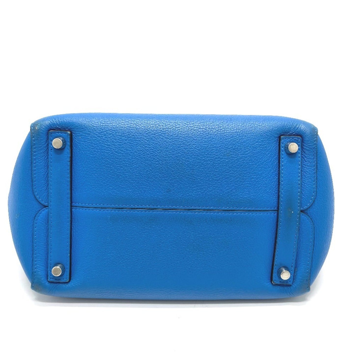 Christian Dior Blue Leather Handbag Shoulder Bag Tote Bag ()