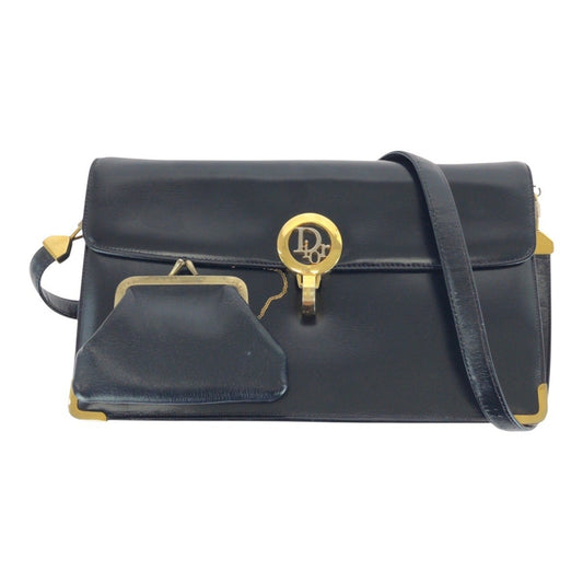Christian Dior Black Leather Pochette Shoulder Bag ()