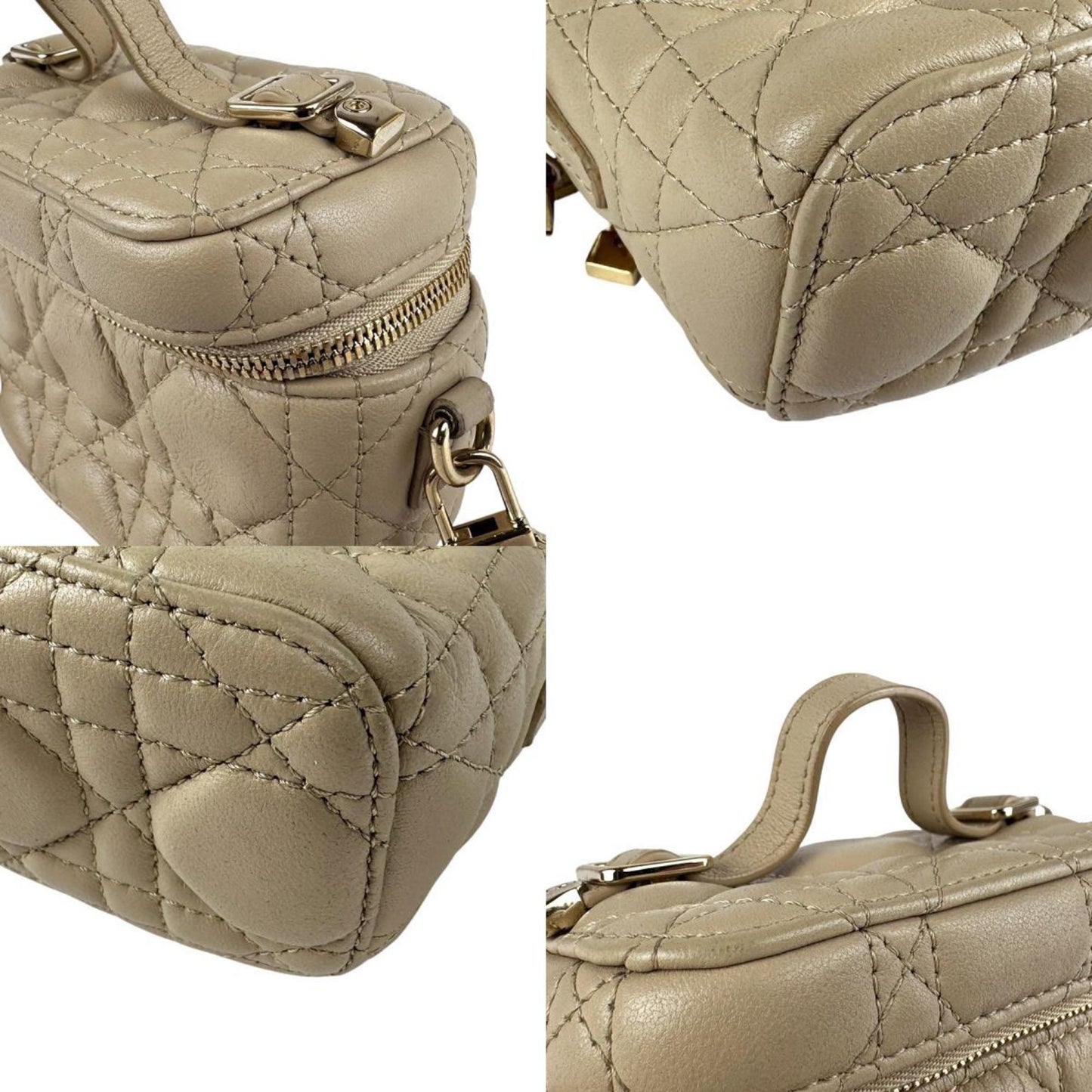Christian Dior Beige Leather Handbag Shoulder Bag ()