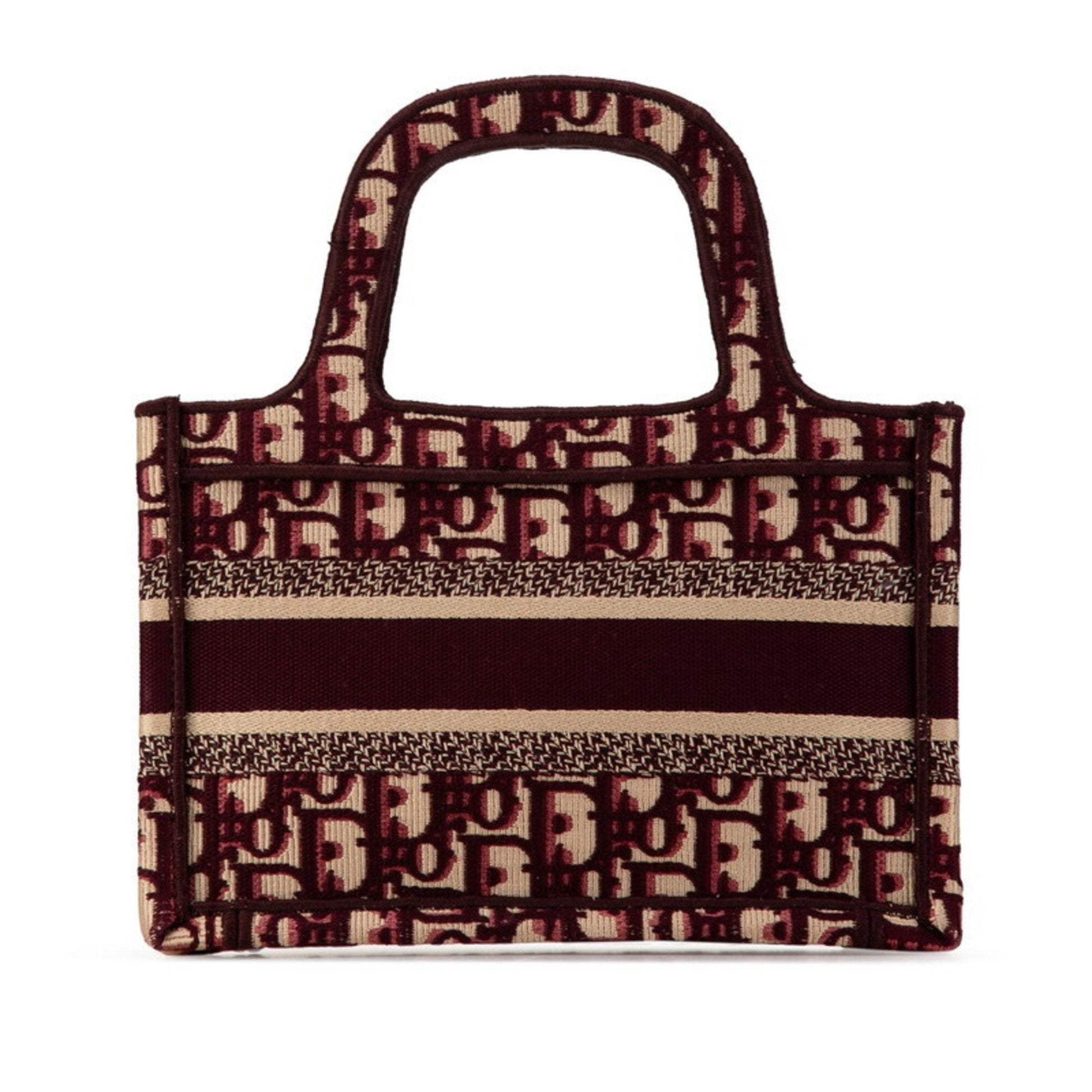Christian Dior Beige Wine Canvas Handbag Tote Bag ()