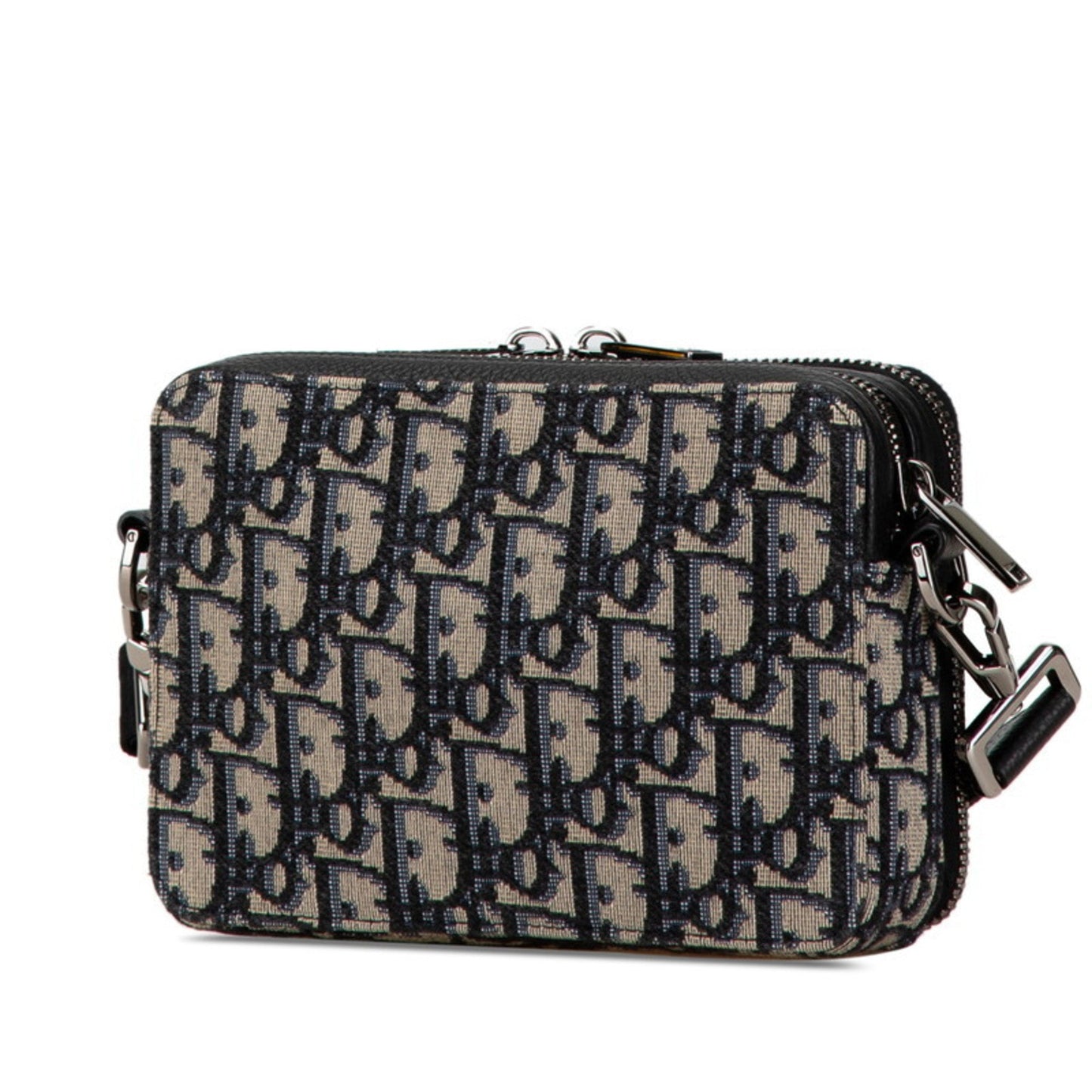 Christian Dior Beige Navy Jacquard Shoulder Bag ()