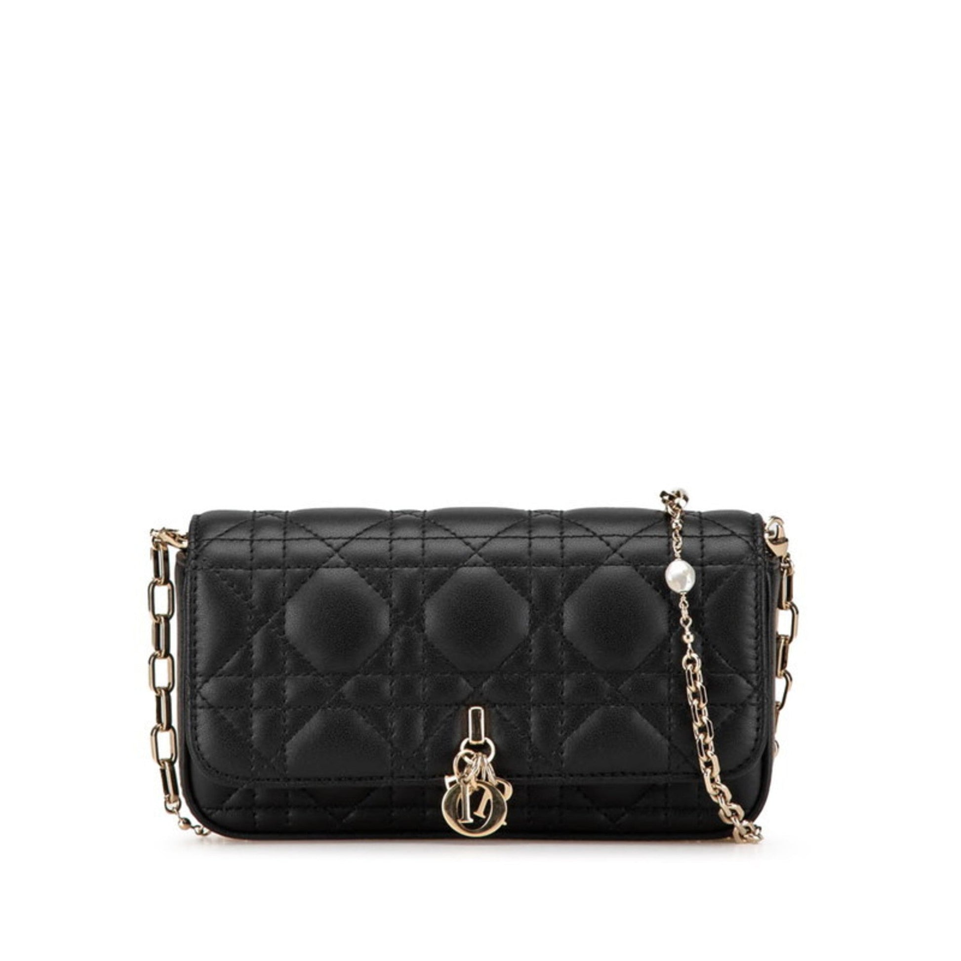 Christian Dior Black Leather Shoulder Bag ()
