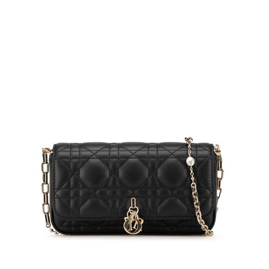 Christian Dior Black Leather Shoulder Bag ()
