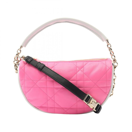 Christian Dior Black Pink White Leather Shoulder Bag ()