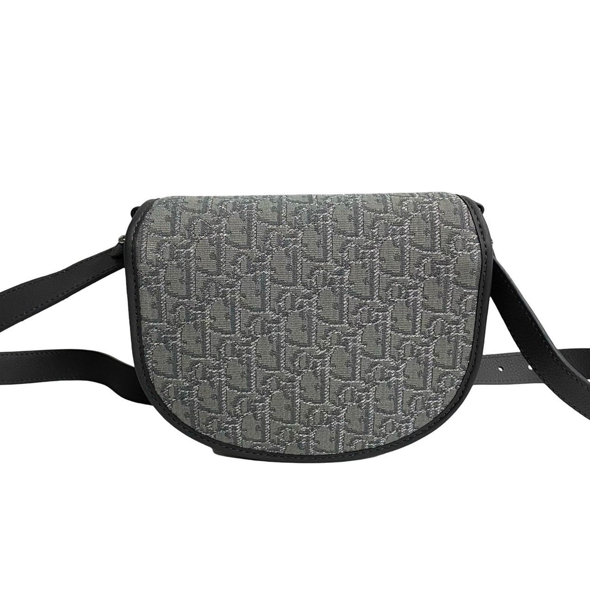 Christian Dior Gray Canvas Leather Shoulder Bag ()
