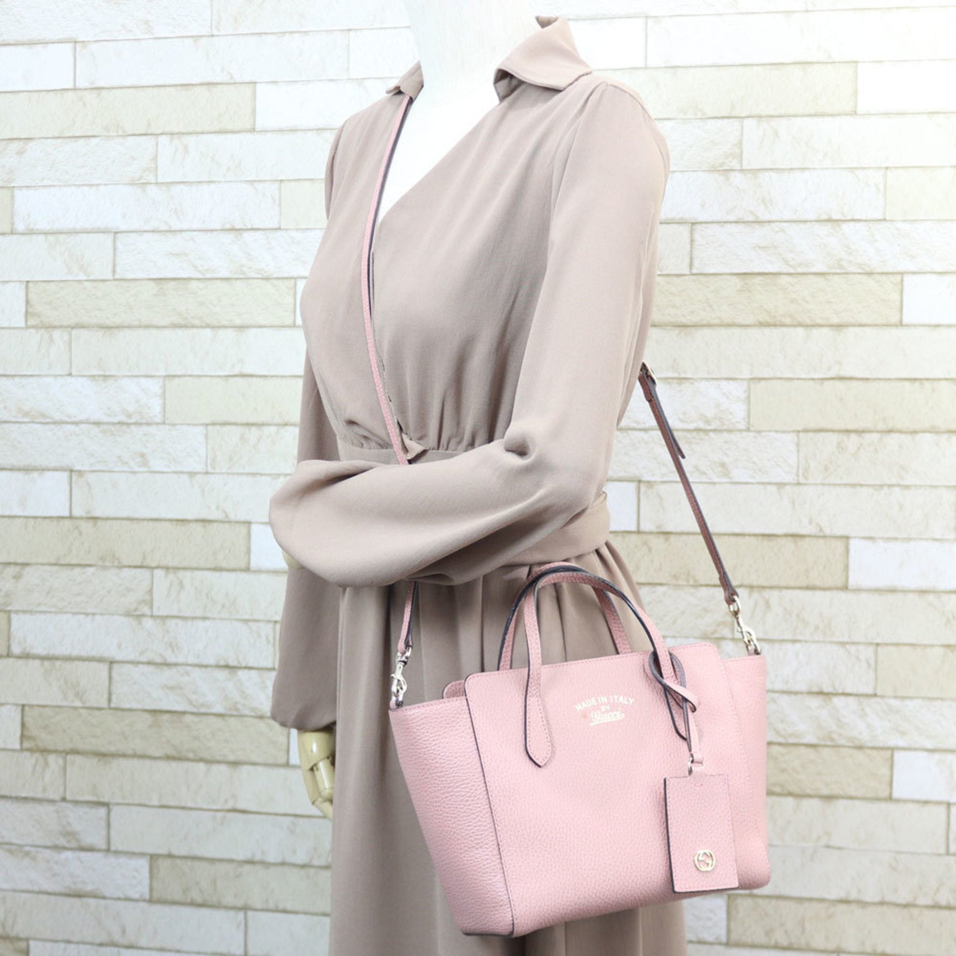 Gucci Pink Leather Shoulder Bag Style 3