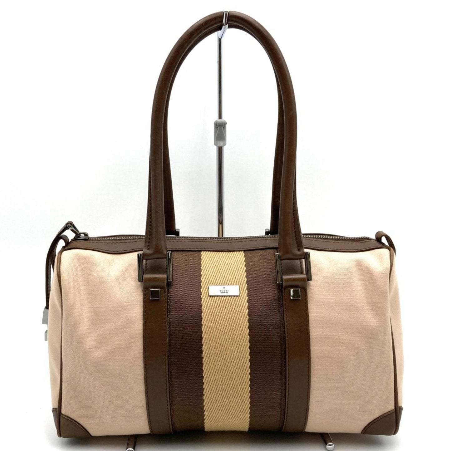 Gucci Leather Canvas Handbag
