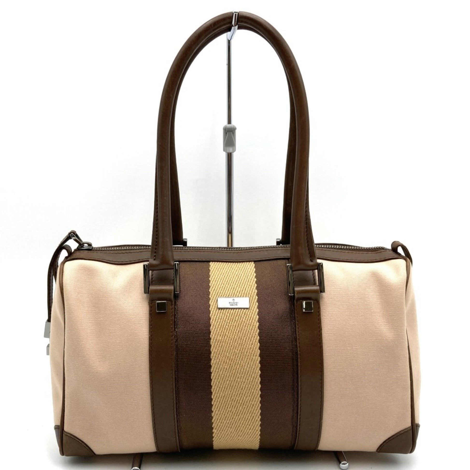 Gucci Leather Canvas Handbag