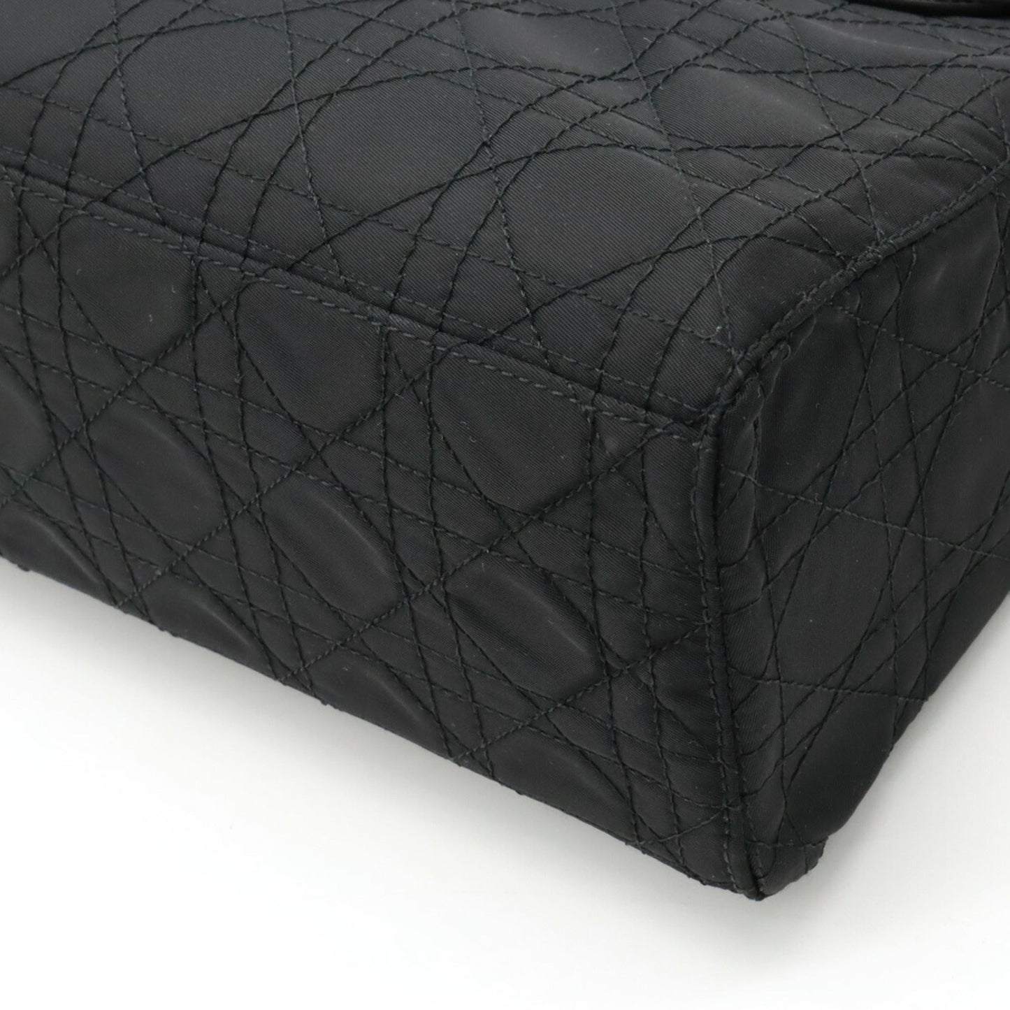 Christian Dior Lady Dior Black Nylon Handbag Shoulder Bag ()