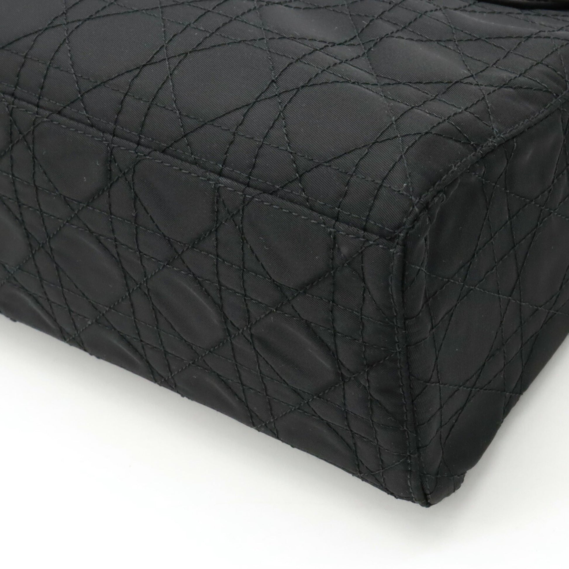 Christian Dior Lady Dior Black Nylon Handbag Shoulder Bag ()