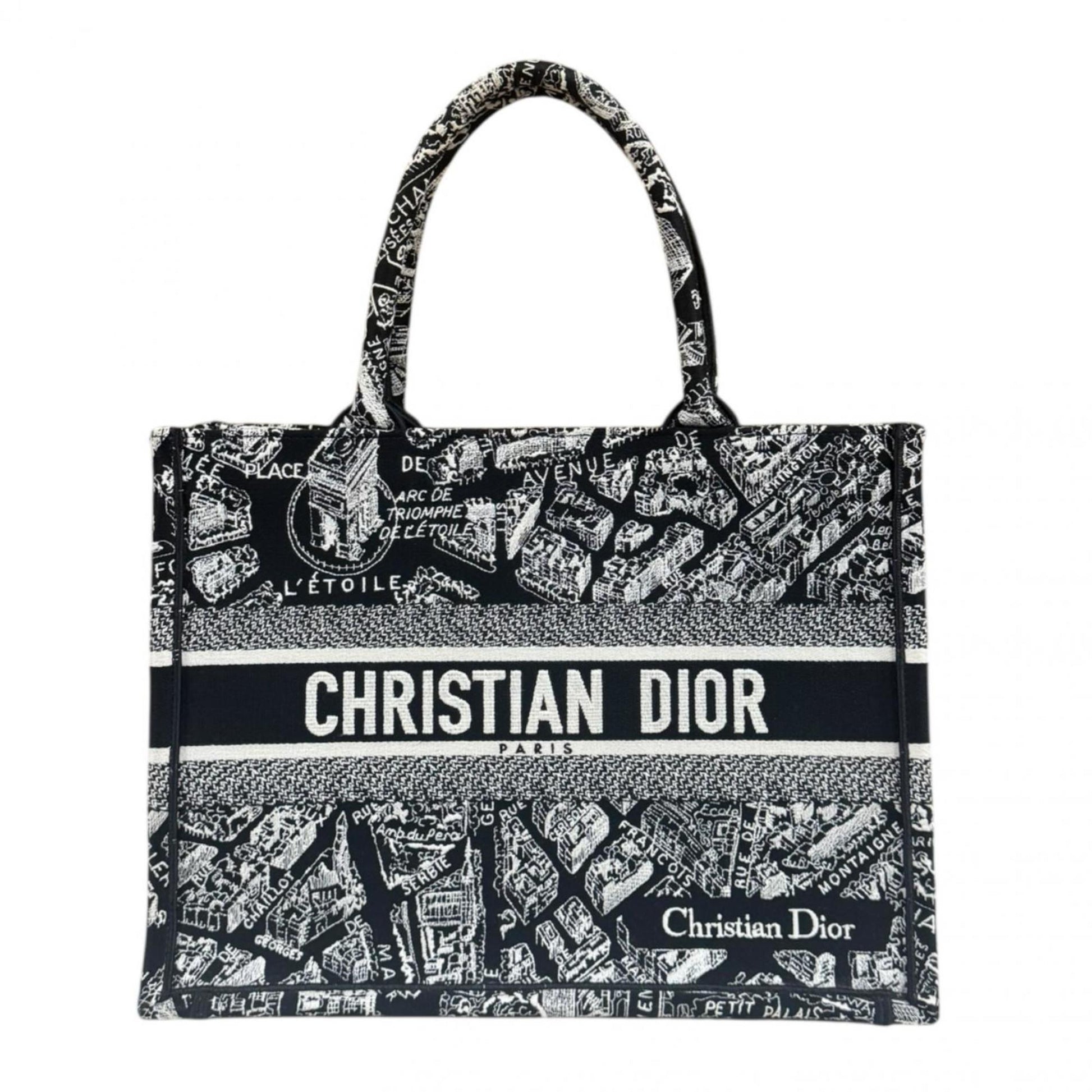 Christian Dior Black White Canvas Tote Bag ()