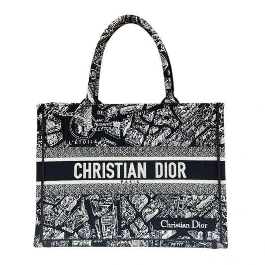 Christian Dior Black White Canvas Tote Bag ()