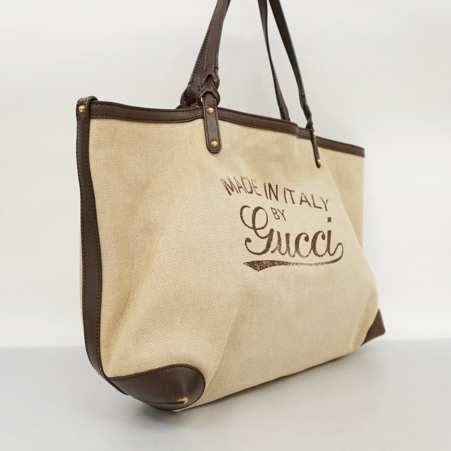 Gucci Leather Canvas Tote