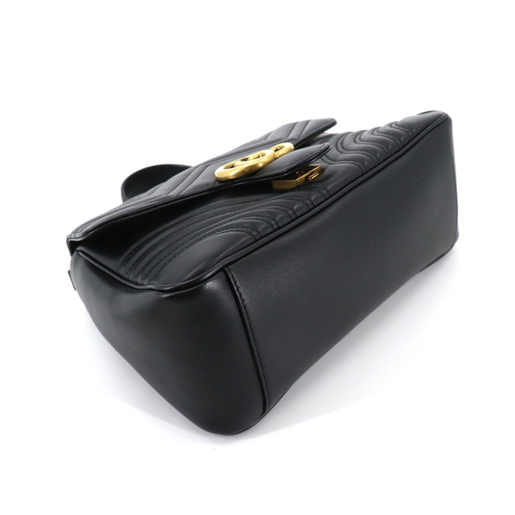 Gucci GG Marmont Black Leather Shoulder Bag Style 3