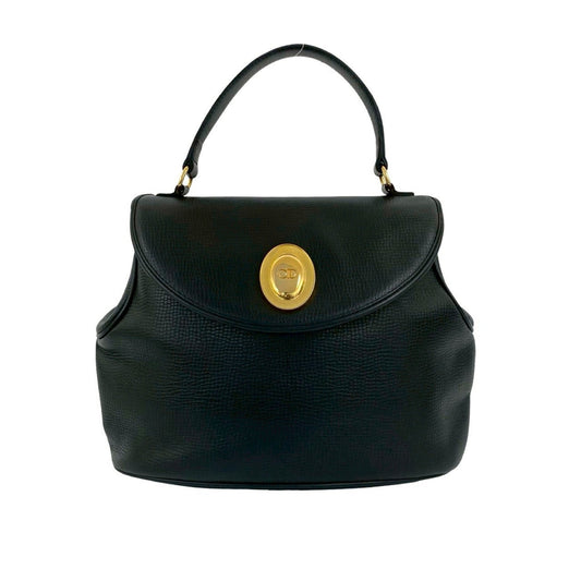 Christian Dior Black Leather Handbag Tote Bag ()