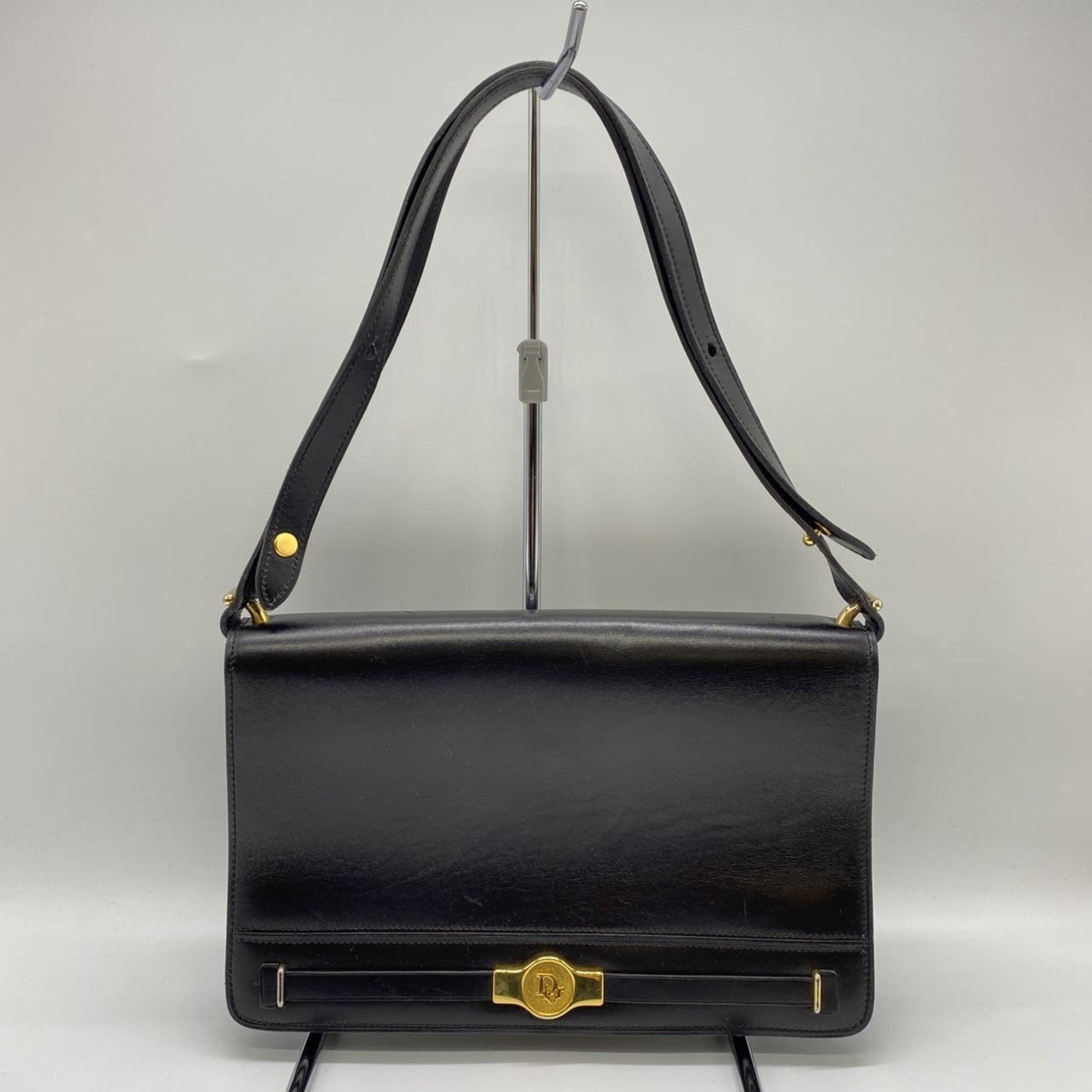 Christian Dior Black Leather Shoulder Bag ()