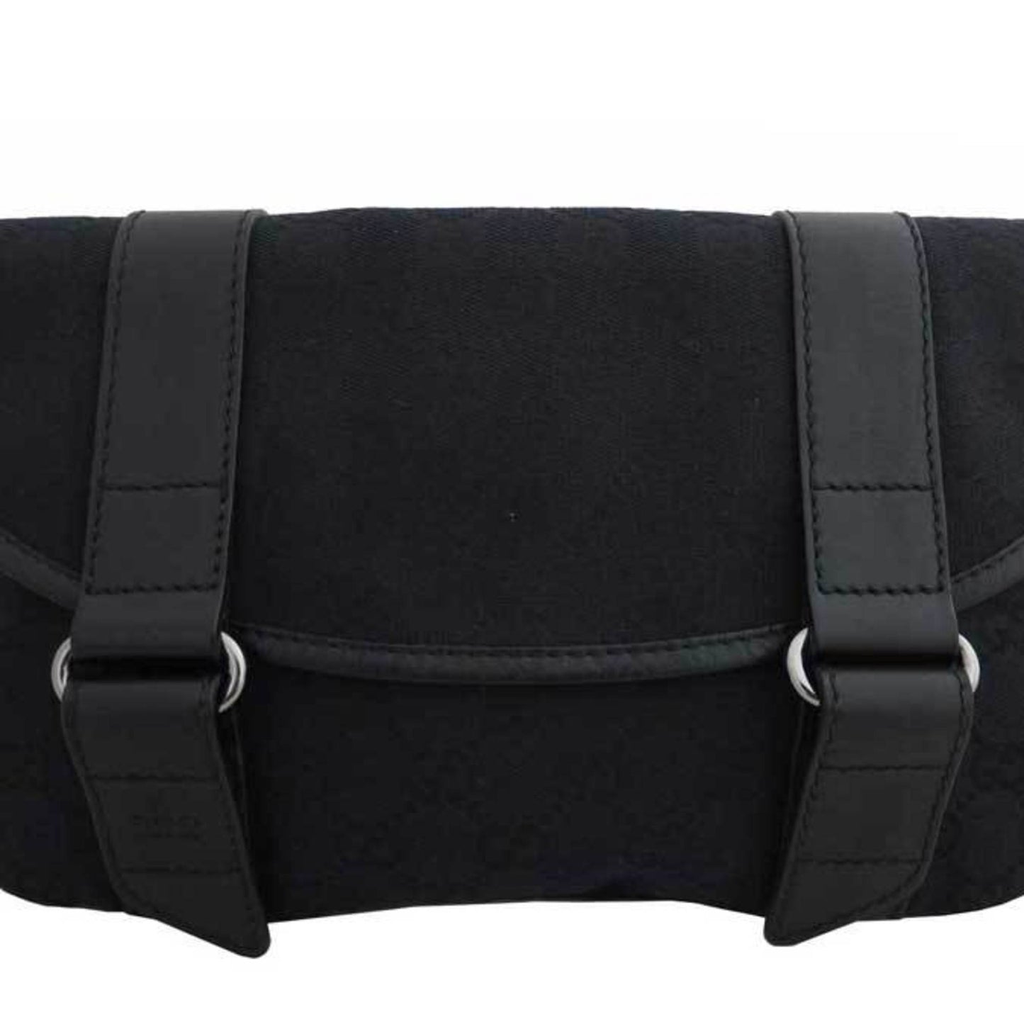 Gucci Black Leather Canvas Handbag Style 4