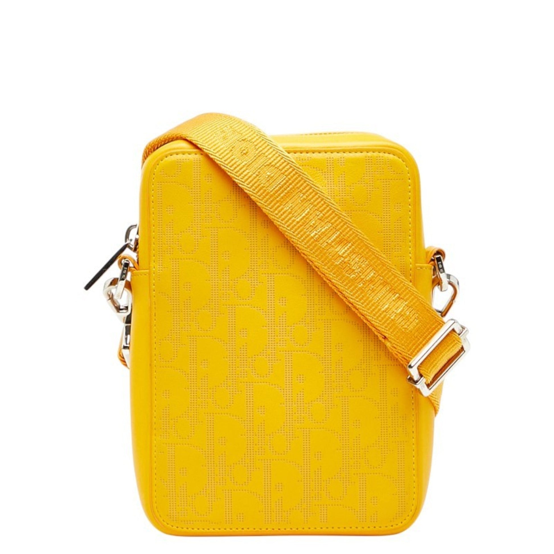 Christian Dior Trotter Yellow Trotter Leather Shoulder Bag ()