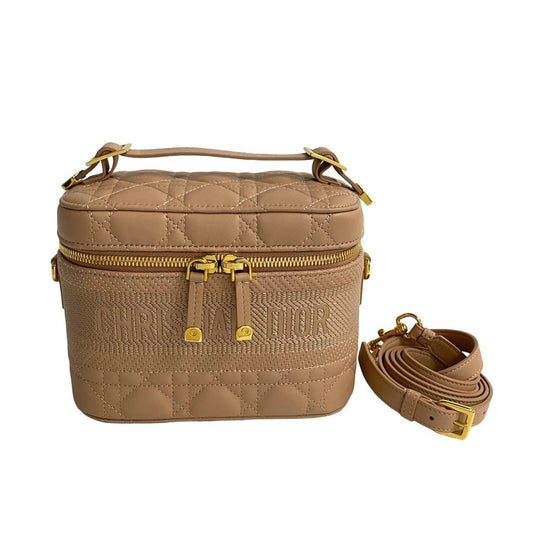 Christian Dior Pink Beige Leather Shoulder Bag ()