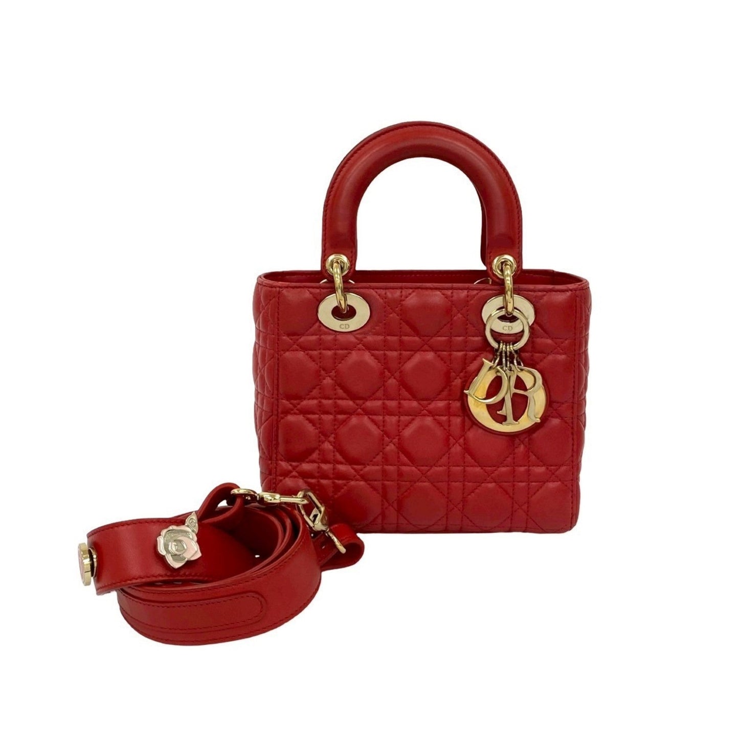 Christian Dior Red Color Leather Handbag Shoulder Bag ()