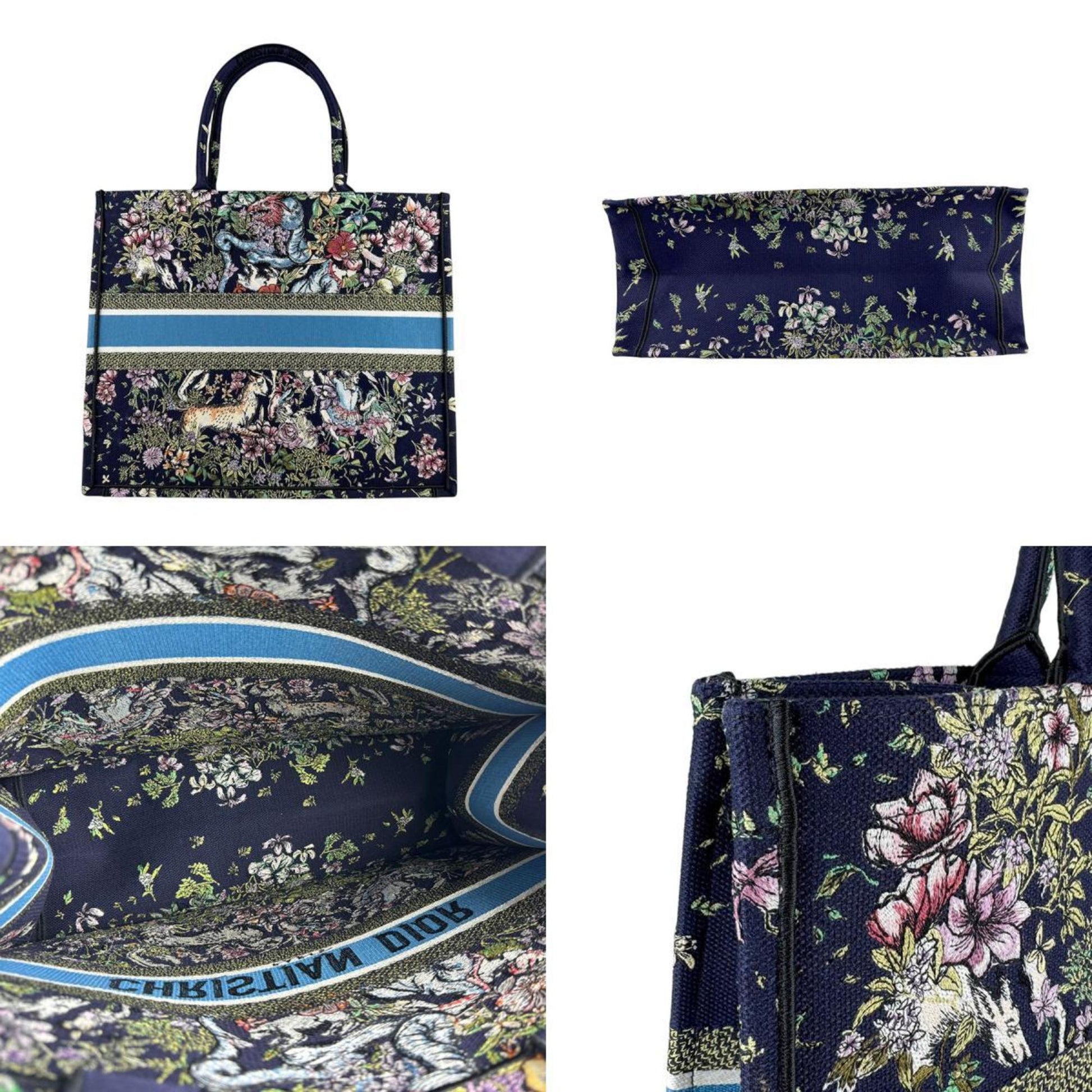 Christian Dior Multi-Color Navy Canvas Shoulder Bag ()