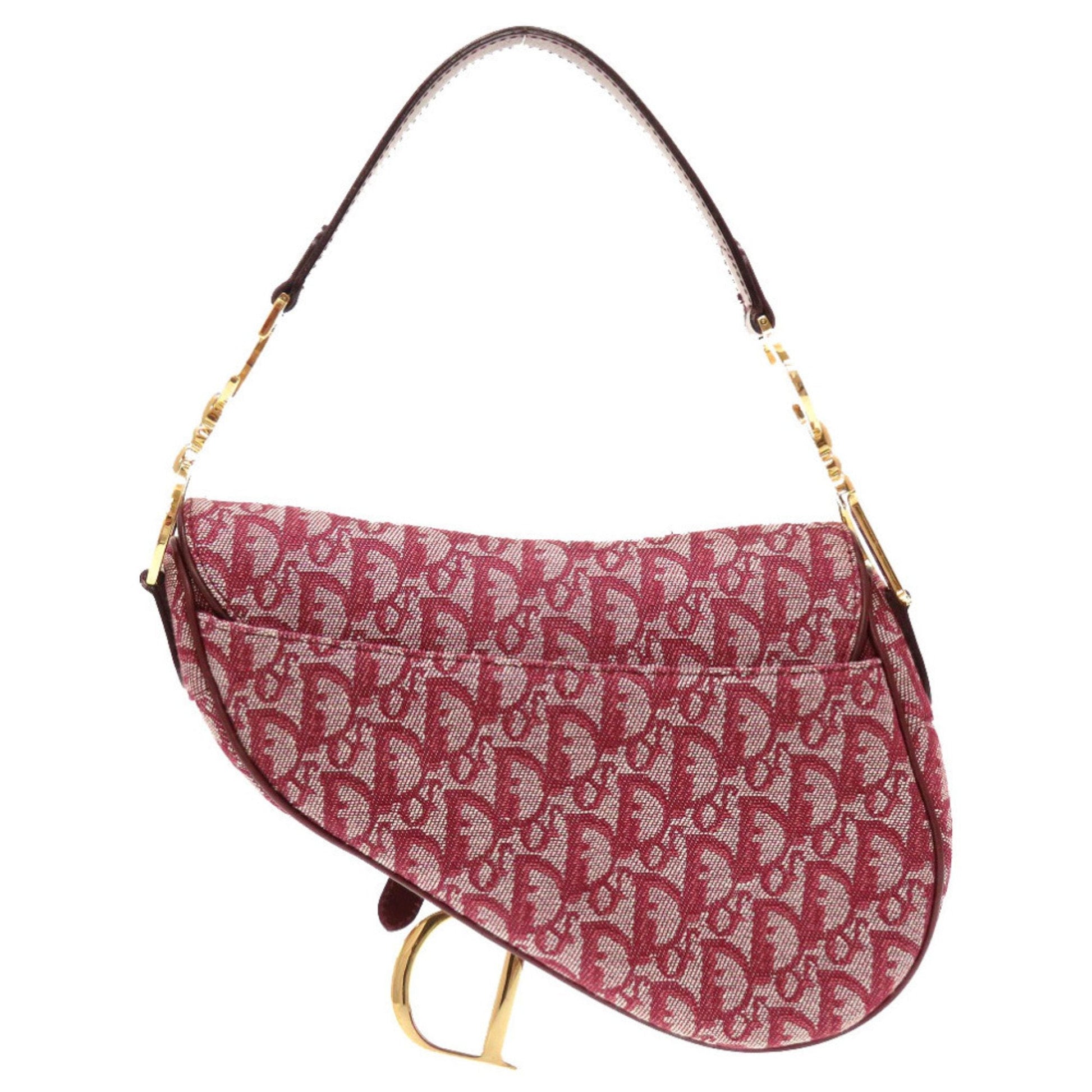 Christian Dior Trotter Bordeaux Trotter Leather Handbag Saddle Bag ()