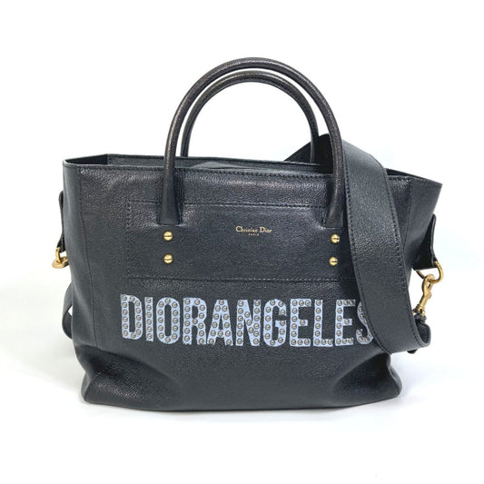 Christian Dior Black Leather Tote Bag ()