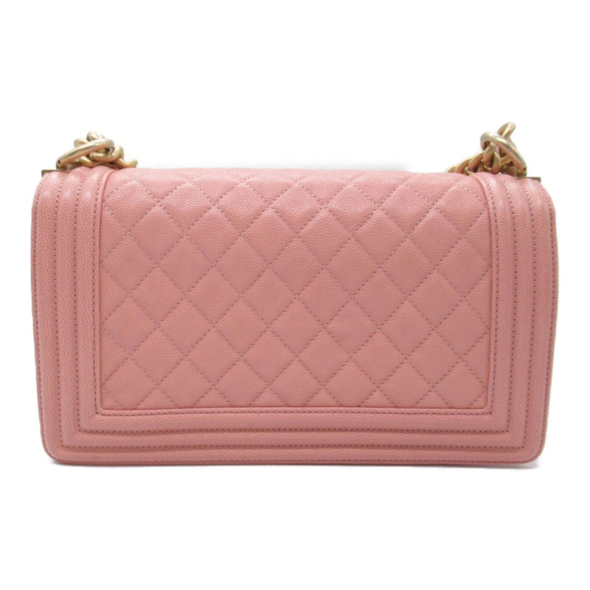 CHANEL Boy Chanel Chain Shoulder Bag Caviar Skin (Grained Calf) Women's Pink
