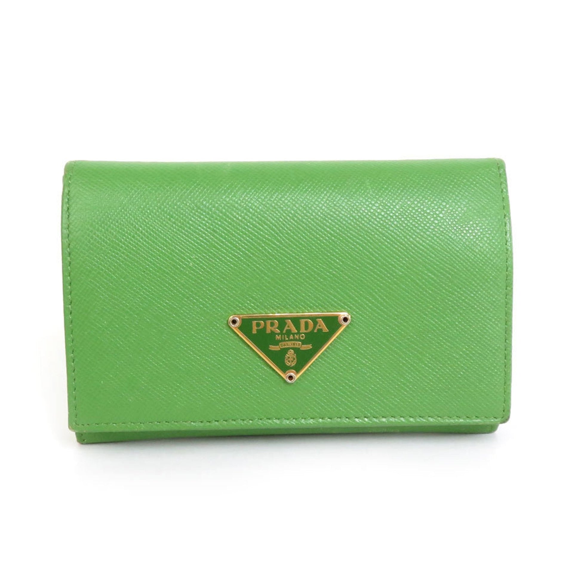 Prada coin case leather light green unisex Luxury Handbag