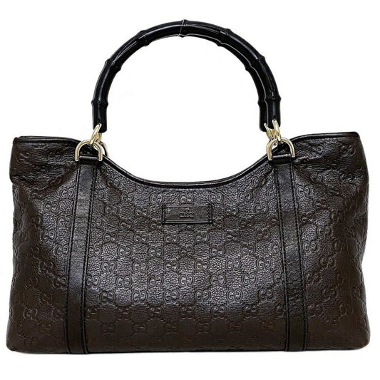 Gucci Bamboo Black Leather Tote Style 4
