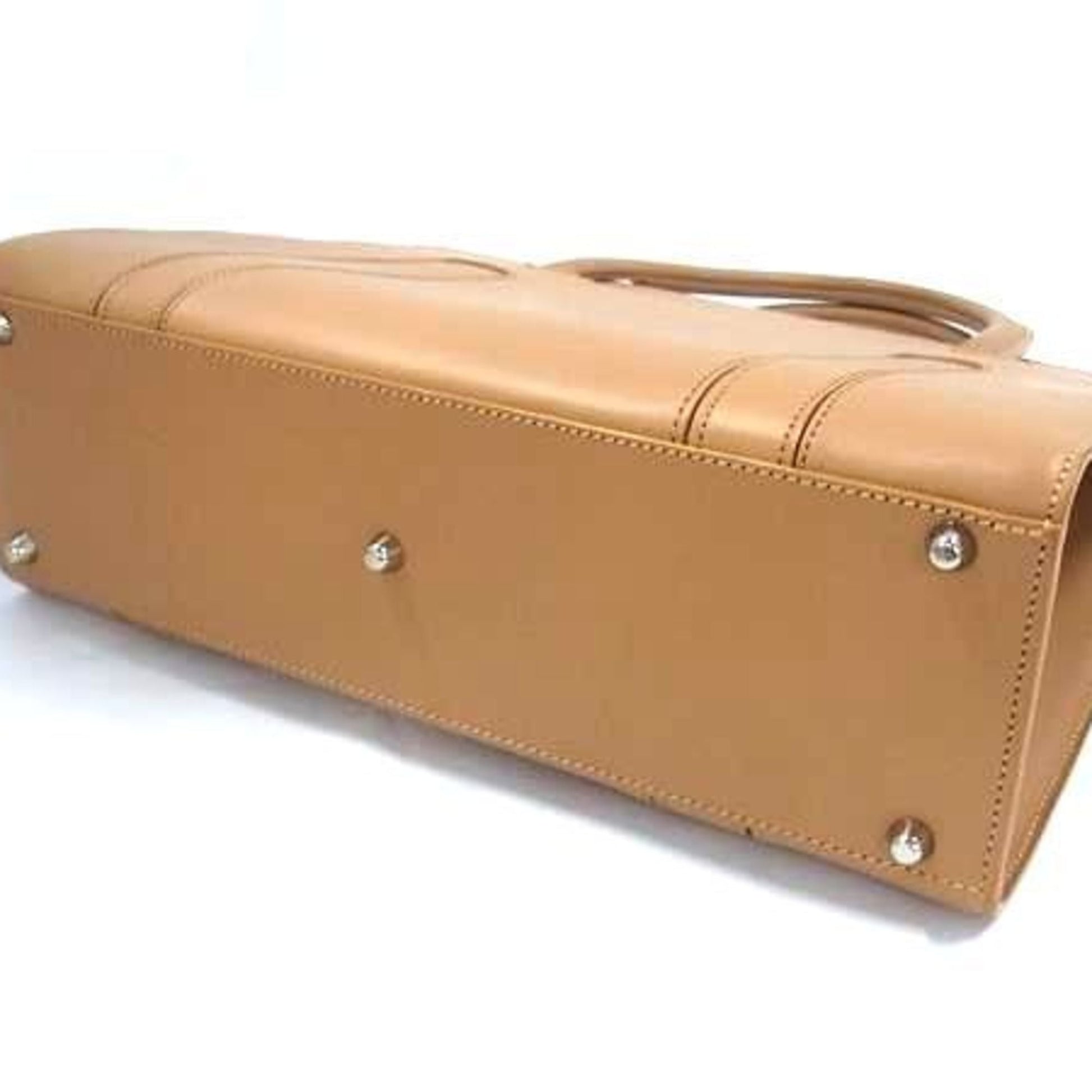 Christian Dior Brown Leather Handbag Shoulder Bag Tote Bag ()