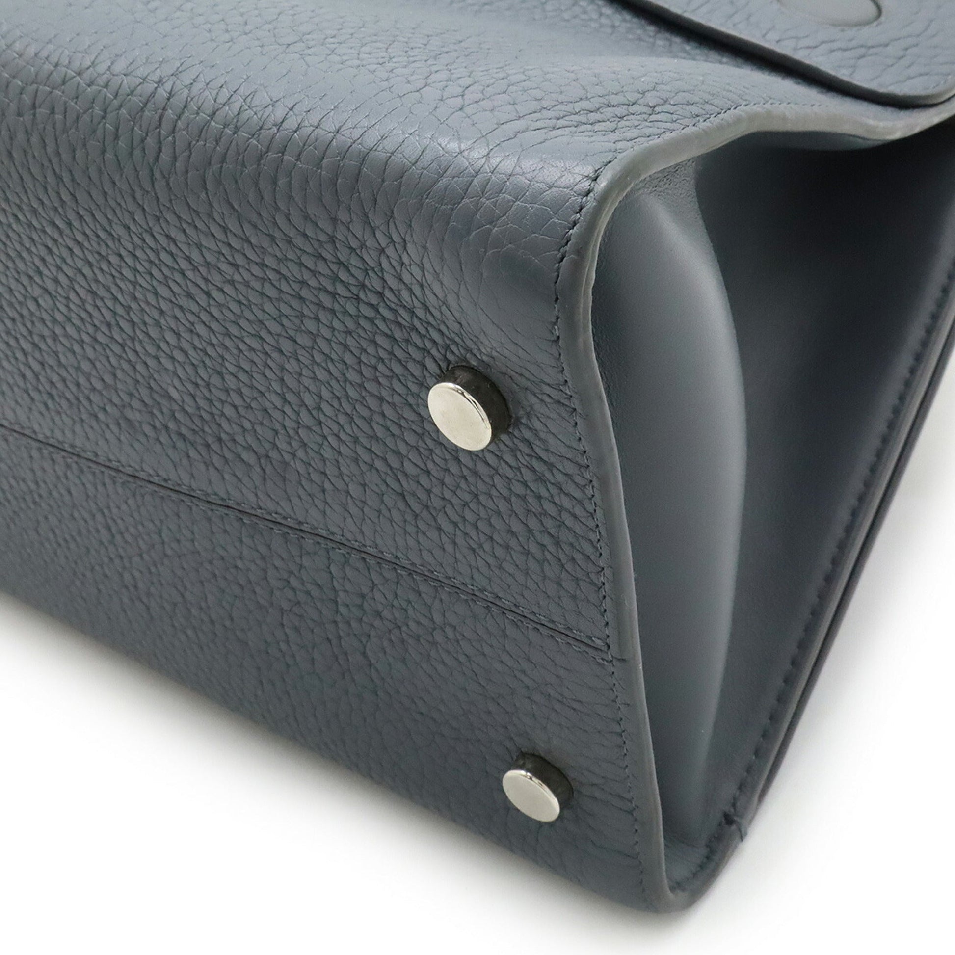 Christian Dior Gray Leather Handbag Shoulder Bag Tote Bag ()