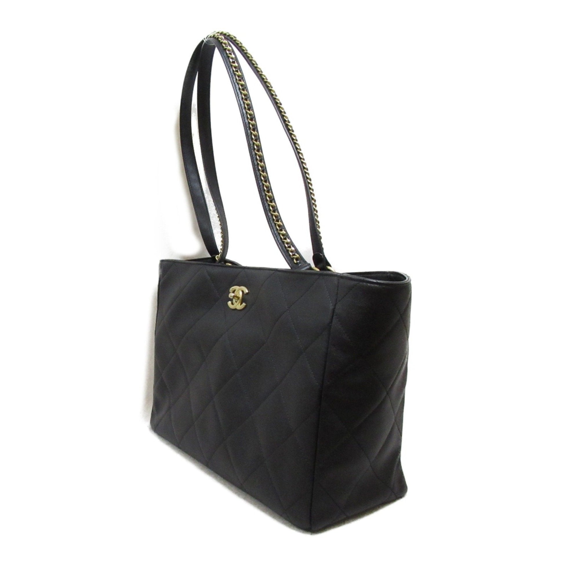CHANEL Bag Leather Women's Black AS3537