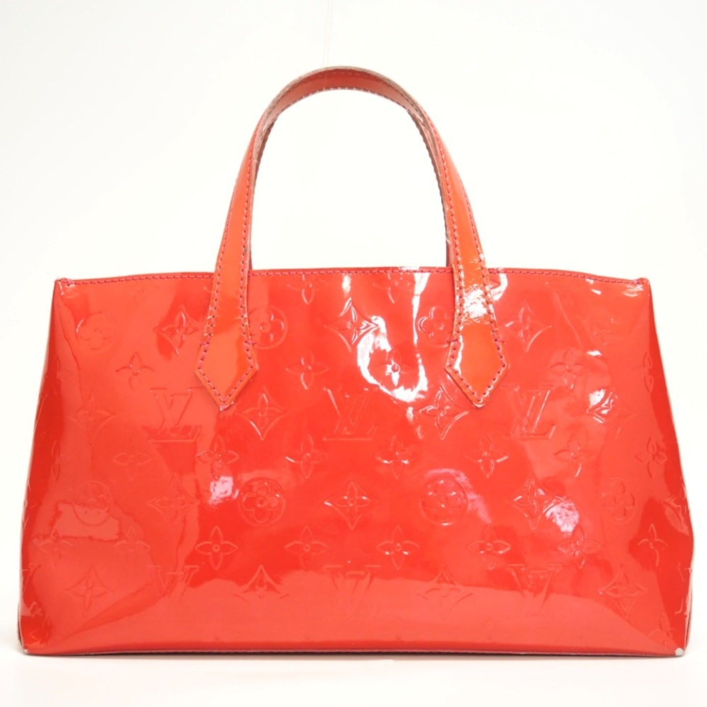 LOUIS VUITTON M93642 Wilshire PM Monogram Vernis Handbag Pomme d'Amour Women's