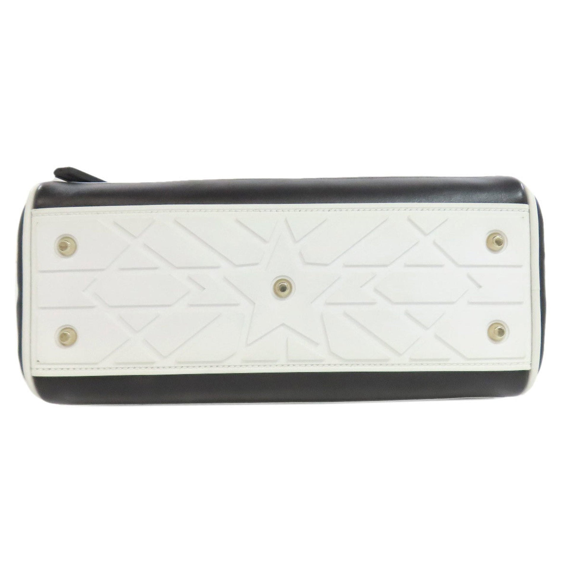 Christian Dior Black White Leather Handbag ()